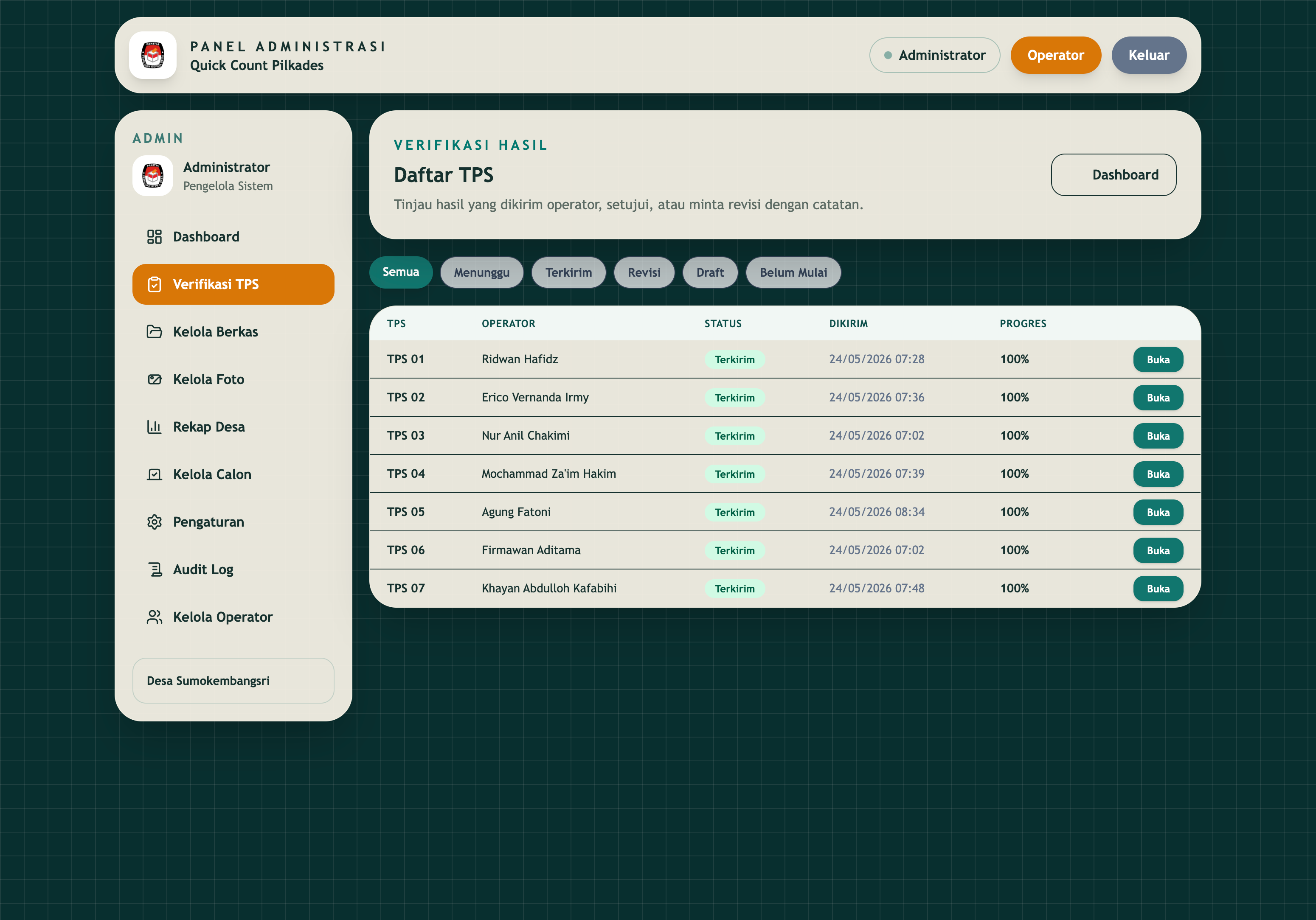 Screenshot 2: Quick Count Pilkades — Sistem Rekapitulasi, Hitung Cepat & Verifikasi Pilkades