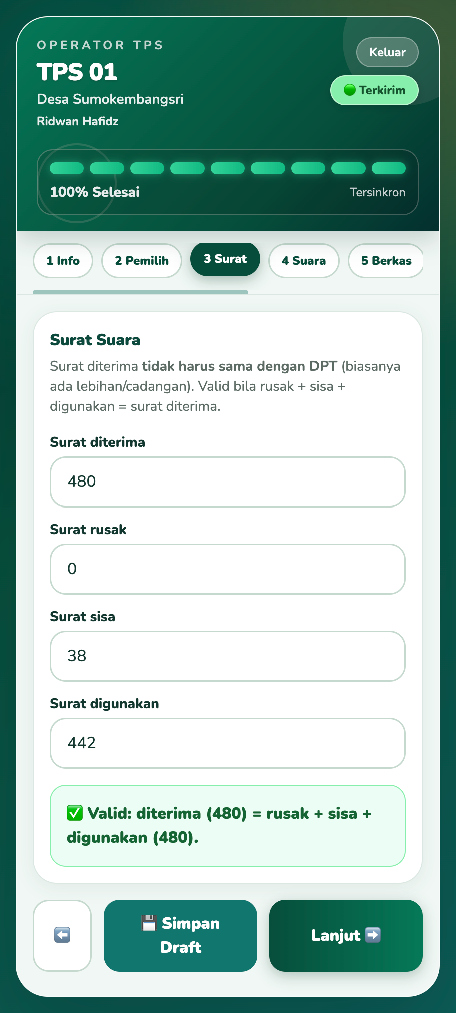 Screenshot 4: Quick Count Pilkades — Sistem Rekapitulasi, Hitung Cepat & Verifikasi Pilkades