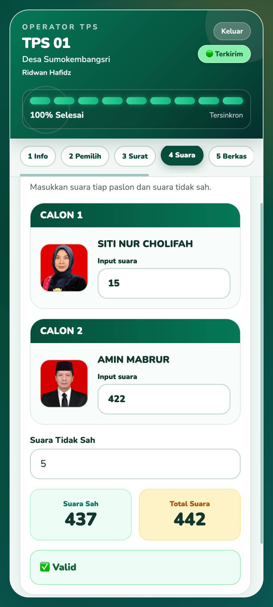 Screenshot 5: Quick Count Pilkades — Sistem Rekapitulasi, Hitung Cepat & Verifikasi Pilkades