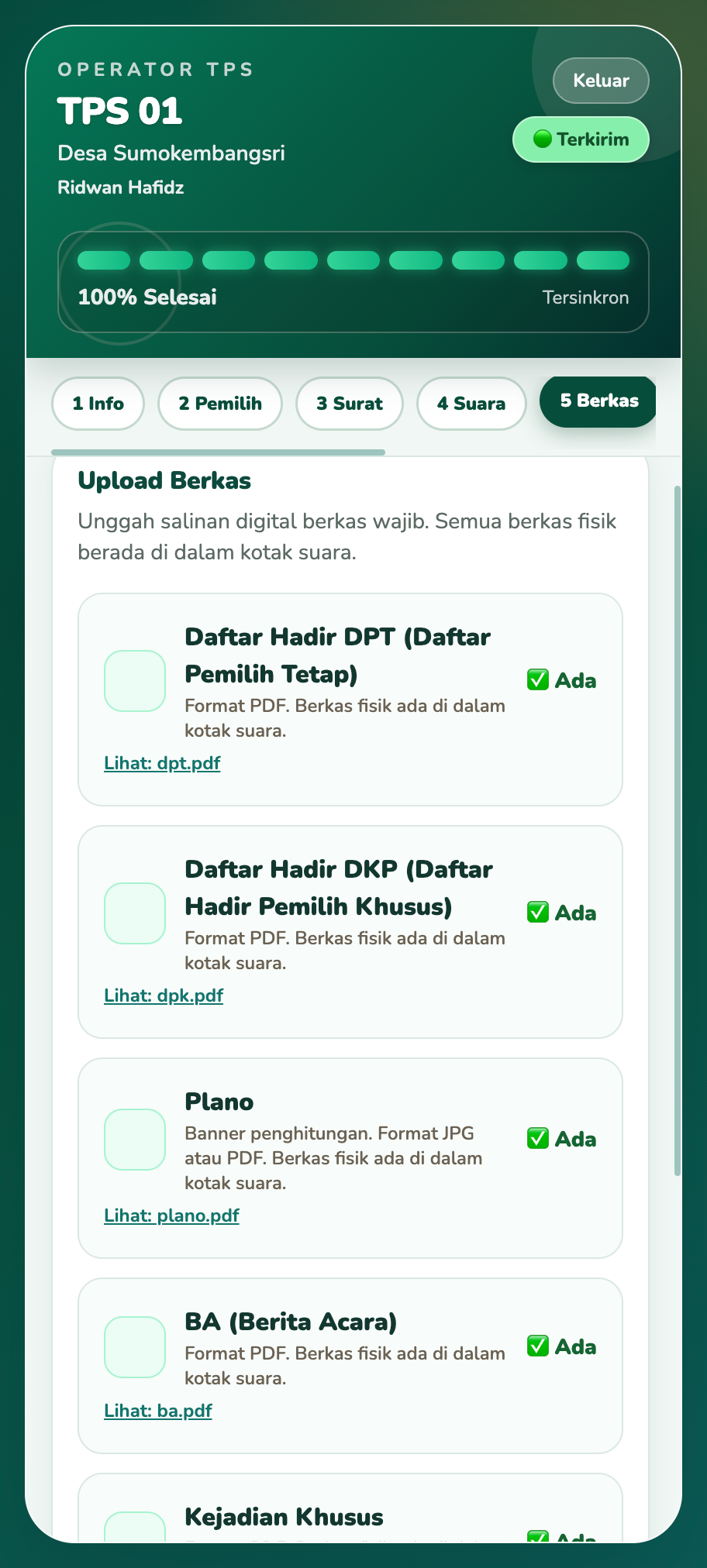 Screenshot 6: Quick Count Pilkades — Sistem Rekapitulasi, Hitung Cepat & Verifikasi Pilkades