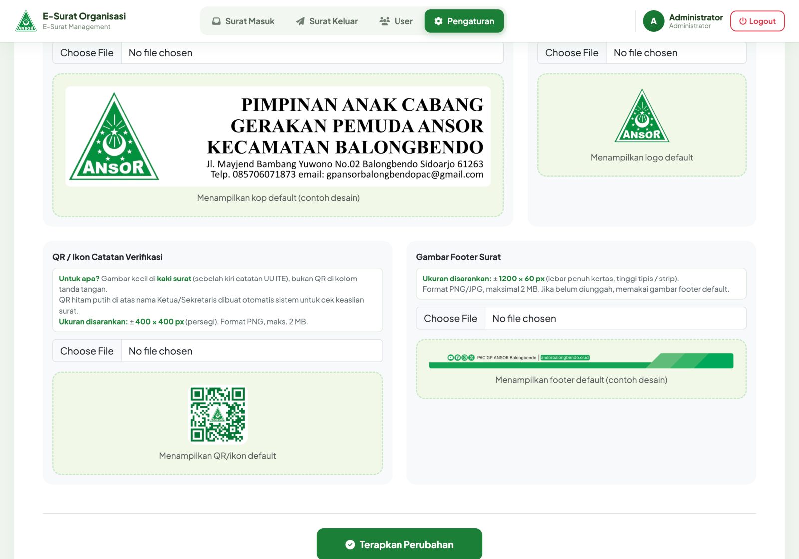 Screenshot 6: E-SURAT ORGANISASI GP ANSOR