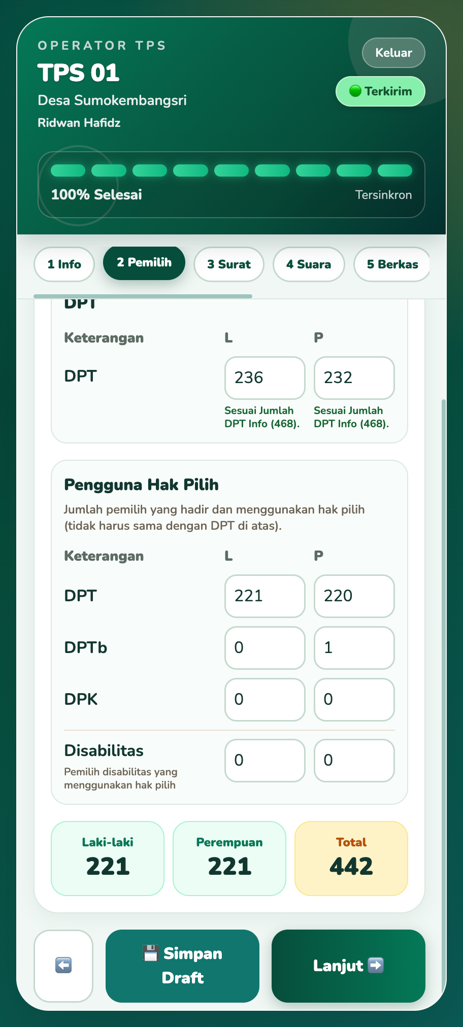 Screenshot 3: Quick Count Pilkades — Sistem Rekapitulasi, Hitung Cepat & Verifikasi Pilkades