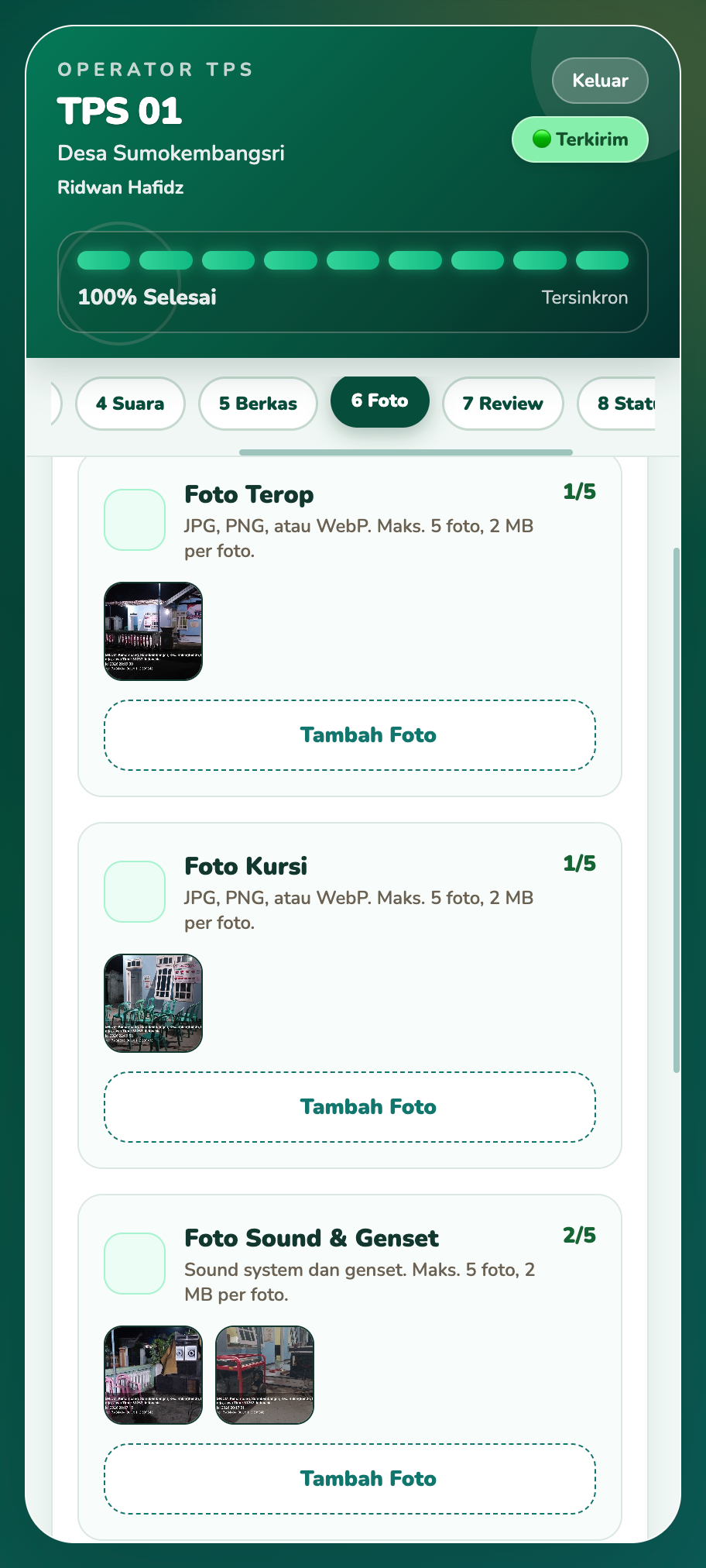 Screenshot 7: Quick Count Pilkades — Sistem Rekapitulasi, Hitung Cepat & Verifikasi Pilkades