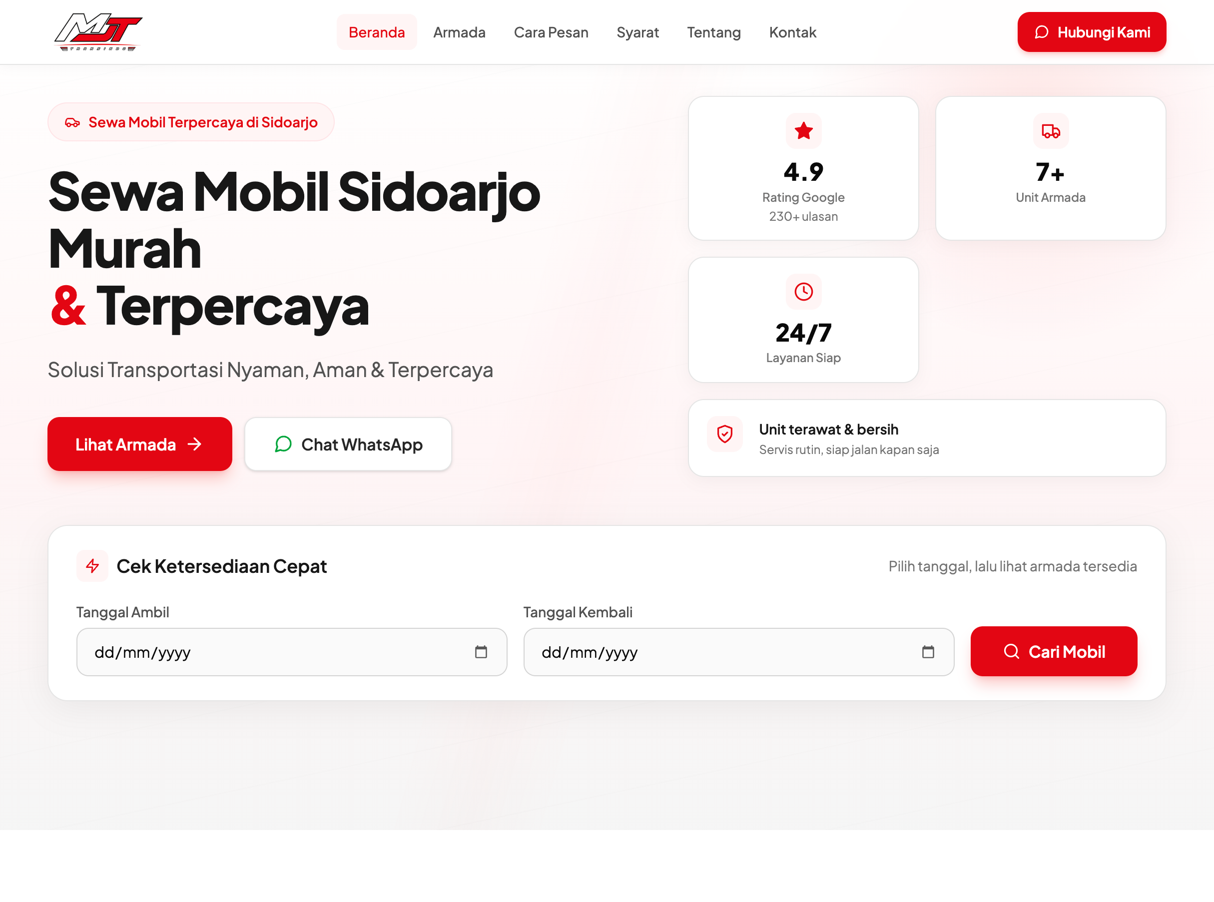 Web Sewa Mobil Sidoarjo - Mia Jaya Transindo