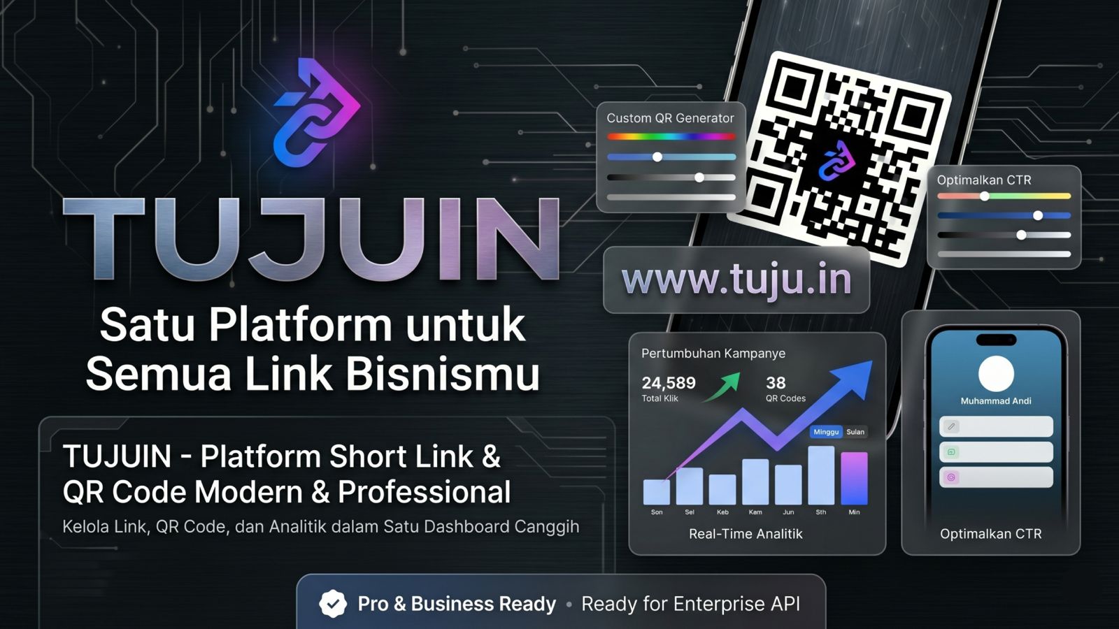 TUJUIN - Platform Short Link & QR Code Modern